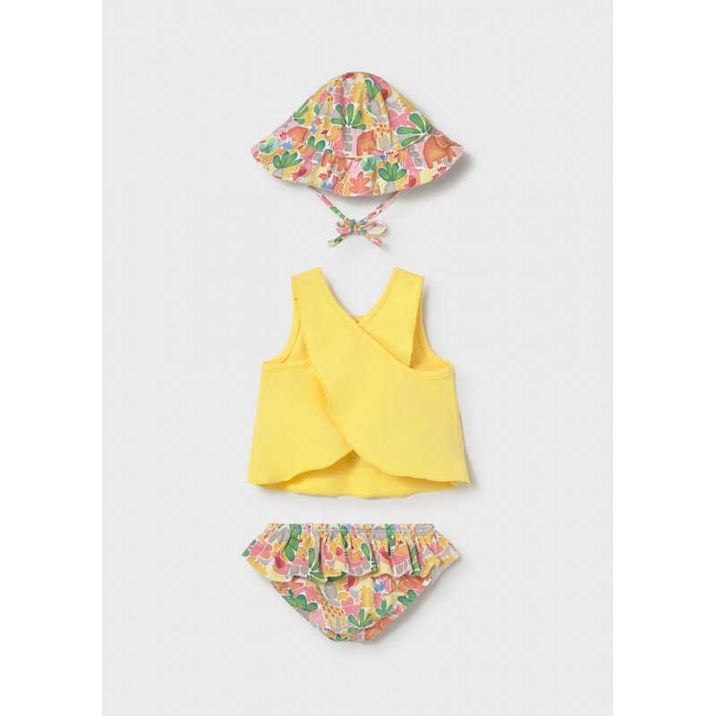 Mayoral Βρεφικό Σετ Μαγιό Τοπάκι, Μαγιό Βρακάκι Και Καπελάκι 3 τμχ Μουσταρδί 26-01636-037
