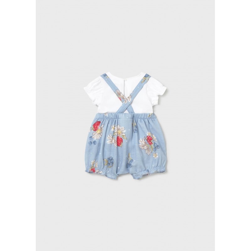 Mayoral Better Cotton Βρεφικό Σετ Κοντομάνικο Μπλουζάκι Και Σαλοπέτα 2 τμχ Λιμνοθάλασσα 26-01638-043