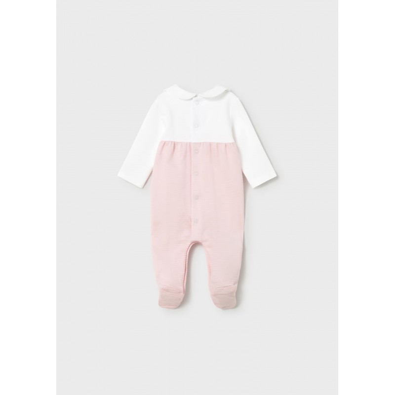 Mayoral Better Cotton Βρεφικό Σετ Αμπιγέ Μακρυμάνικα Ολόσωμα Φορμάκια Με Κλειστό Πέλμα 2 τμχ Ροζ Μπεμπέ 26-01703-055