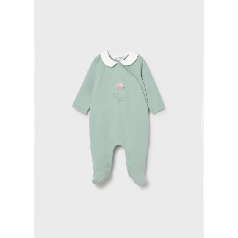 Mayoral Better Cotton Βρεφικό Σετ Αμπιγέ Μακρυμάνικα Ολόσωμα Φορμάκια Με Κλειστό Πέλμα 2 τμχ Άκουα 26-01703-056