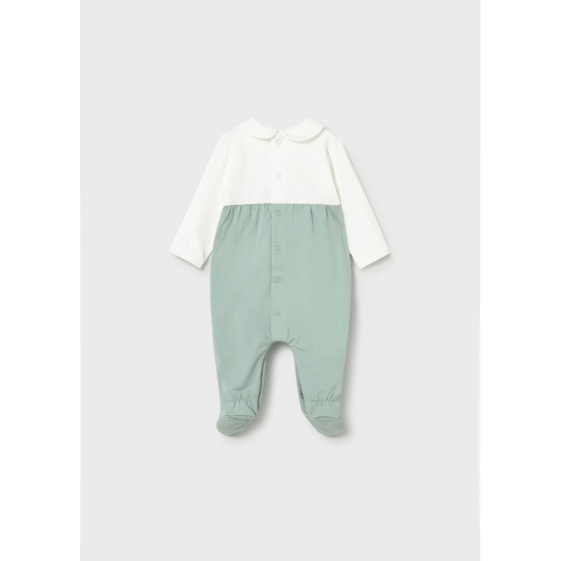 Mayoral Better Cotton Βρεφικό Σετ Αμπιγέ Μακρυμάνικα Ολόσωμα Φορμάκια Με Κλειστό Πέλμα 2 τμχ Άκουα 26-01703-056