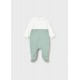 Mayoral Better Cotton Βρεφικό Σετ Αμπιγέ Μακρυμάνικα Ολόσωμα Φορμάκια Με Κλειστό Πέλμα 2 τμχ Άκουα 26-01703-056