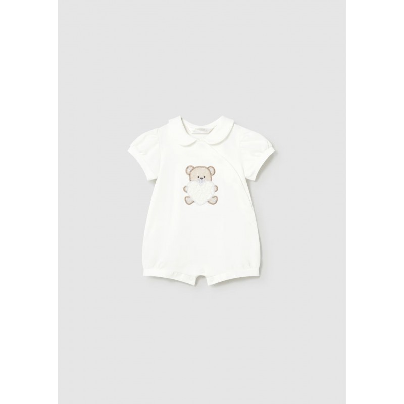 Mayoral Better Cotton Βρεφικό Σετ Αμπιγέ Κοντομάνικα Φορμάκια 2 τμχ Εκρού 26-01704-088