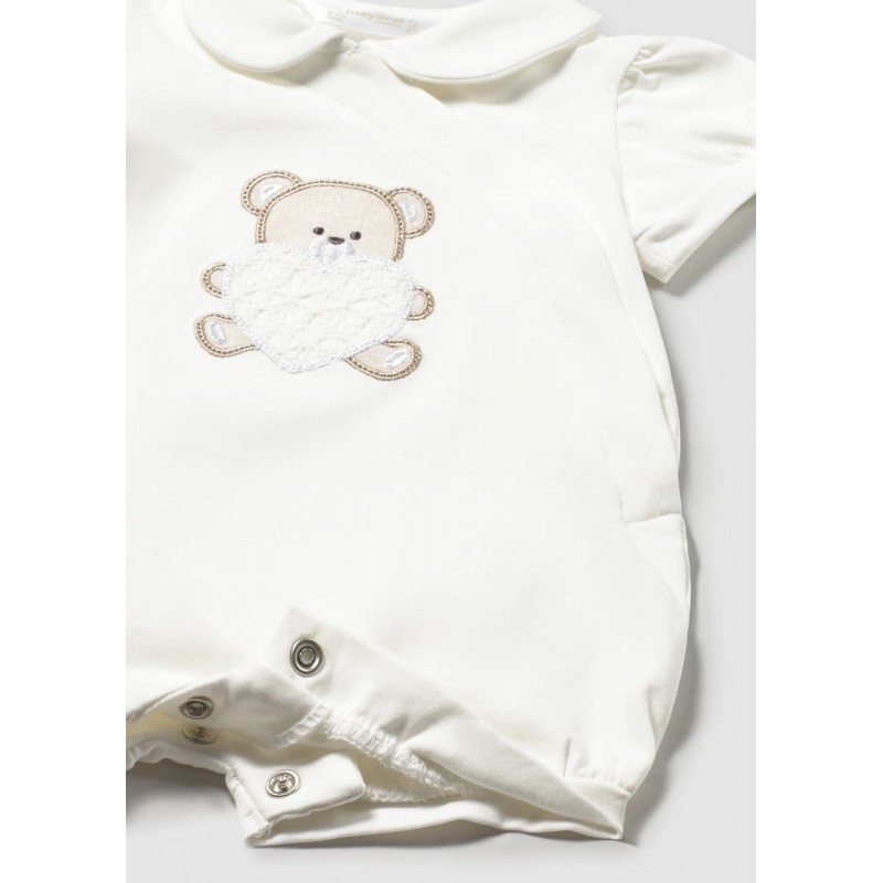 Mayoral Better Cotton Βρεφικό Σετ Αμπιγέ Κοντομάνικα Φορμάκια 2 τμχ Εκρού 26-01704-088