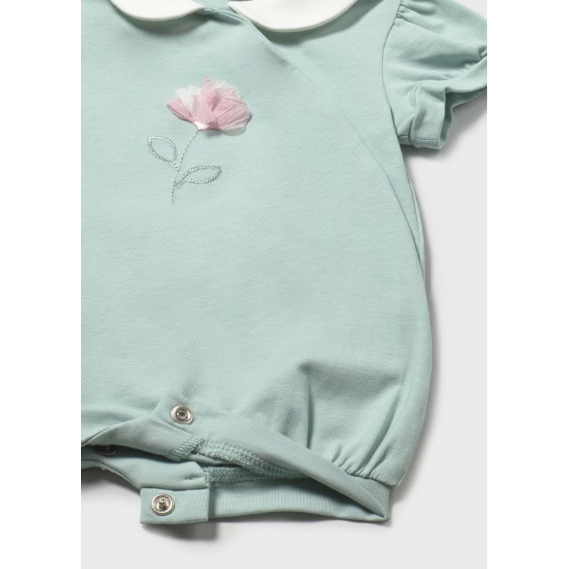 Mayoral Better Cotton Βρεφικό Σετ Αμπιγέ Κοντομάνικα Φορμάκια 2 τμχ Άκουα 26-01704-089