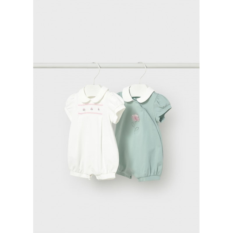 Mayoral Better Cotton Βρεφικό Σετ Αμπιγέ Κοντομάνικα Φορμάκια 2 τμχ Άκουα 26-01704-089