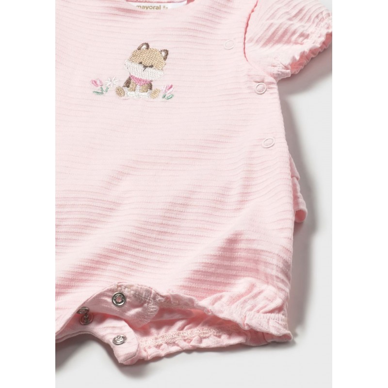 Mayoral Better Cotton Βρεφικό Σετ Κοντομάνικα Φορμάκια 2 τμχ Ροζ Μπεμπέ 26-01705-093