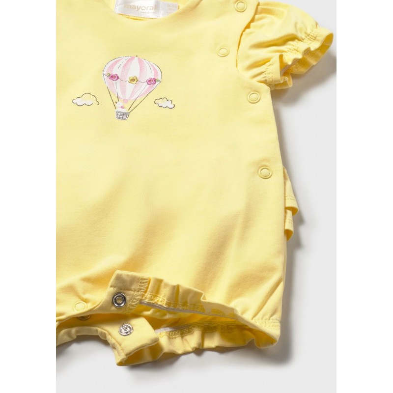 Mayoral Better Cotton Βρεφικό Σετ Κοντομάνικα Φορμάκια 2 τμχ Κίτρινο 26-01705-094