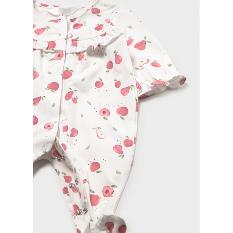 Mayoral Better Cotton Βρεφικό Σετ Μακρυμάνικα Ολόσωμα Φορμάκια Με Κλειστό Πέλμα 2 τμχ Ροζέ 26-01708-069