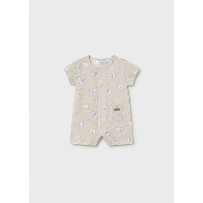 Mayoral Better Cotton Κοντομάνικο Φορμάκι Μπεζ 26-01717-010