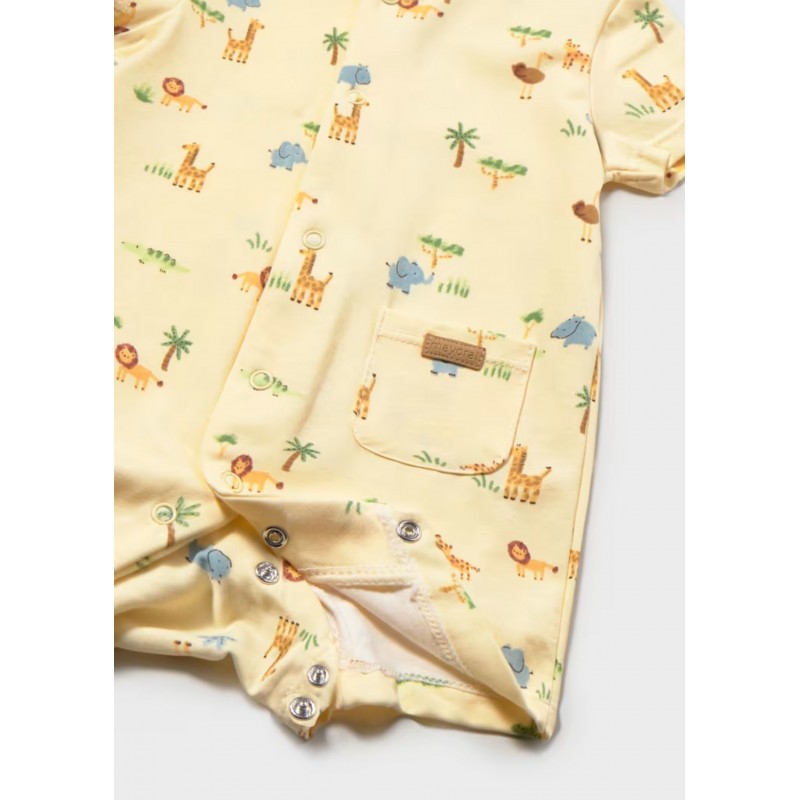 Mayoral Better Cotton Κοντομάνικο Φορμάκι Κίτρινο 26-01717-011