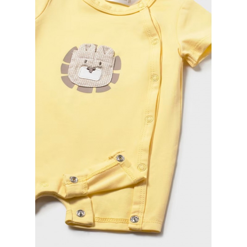 Mayoral Better Cotton Βρεφικό Σετ Κοντομάνικα Φορμάκια 2 τμχ Κίτρινο 26-01719-073