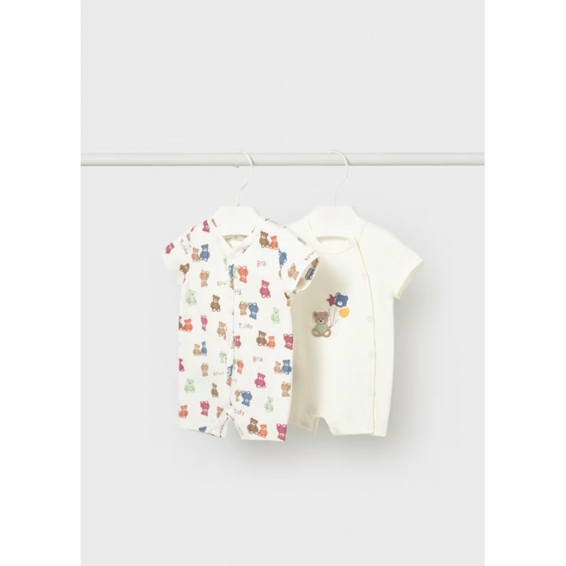 Mayoral Better Cotton Βρεφικό Σετ Κοντομάνικα Φορμάκια 2 τμχ Κεραμικό 26-01719-074