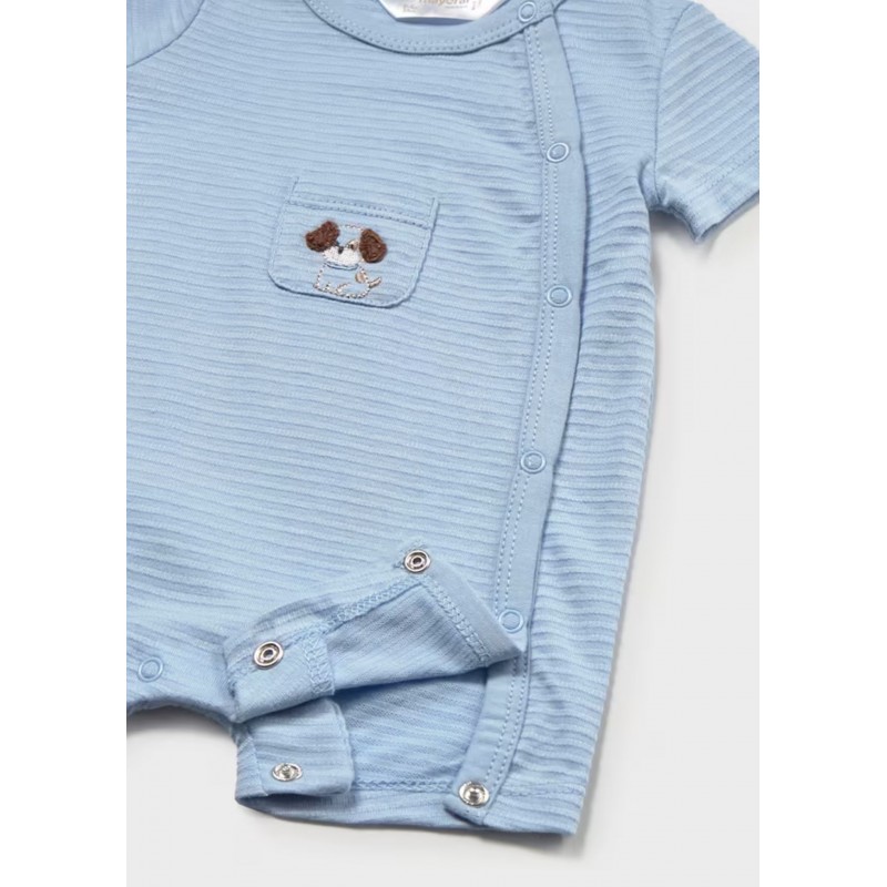 Mayoral Better Cotton Βρεφικό Σετ Κοντομάνικα Φορμάκια 2 τμχ Σιέλ 26-01719-075