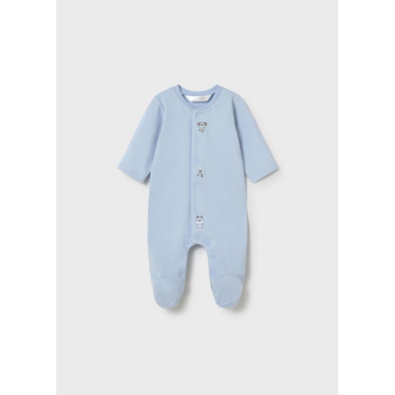 Mayoral Better Cotton Βρεφικό Σετ Μακρυμάνικα Ολόσωμα Φορμάκια Με Κλειστό Πέλμα 2 τμχ Σιέλ 26-01720-079