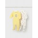 Mayoral Better Cotton Βρεφικό Σετ Μακρυμάνικα Ολόσωμα Φορμάκια Με Κλειστό Πέλμα 2 τμχ Κίτρινο 26-01720-080