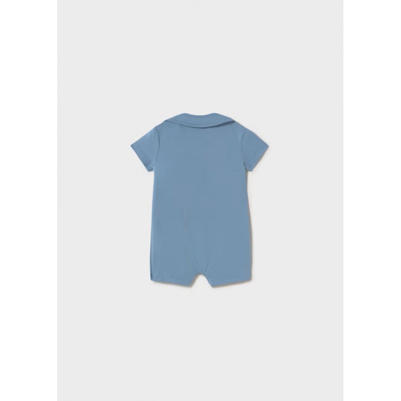Mayoral Better Cotton Βρεφικό Σετ Κοντομάνικο Φορμάκι Και Σαλιάρα 2 τμχ Μπλε Απαλό 26-01721-018