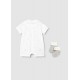 Mayoral Better Cotton Βρεφικό Σετ Δώρου Κοντομάνικο Φορμάκι, Σαλιάρα Και Καλτσάκια 4 τμχ Λευκό 26-01727-079