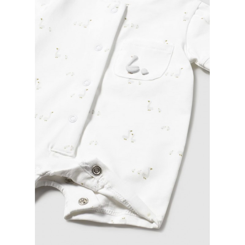 Mayoral Better Cotton Βρεφικό Σετ Δώρου Κοντομάνικο Φορμάκι, Σαλιάρα Και Καλτσάκια 4 τμχ Λευκό 26-01727-079