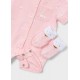 Mayoral Better Cotton Βρεφικό Σετ Δώρου Κοντομάνικο Φορμάκι, Σαλιάρα Και Καλτσάκια 4 τμχ Ροζ Μπεμπέ 26-01727-082
