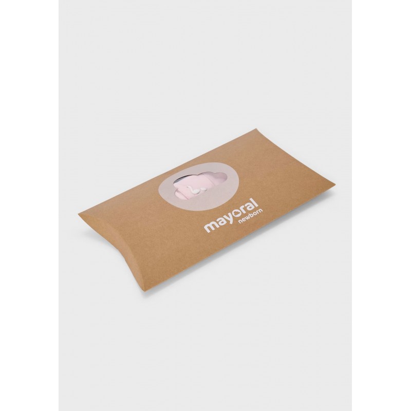 Mayoral Better Cotton Βρεφικό Σετ Δώρου Κοντομάνικο Φορμάκι, Σαλιάρα Και Καλτσάκια 4 τμχ Ροζ Μπεμπέ 26-01727-082