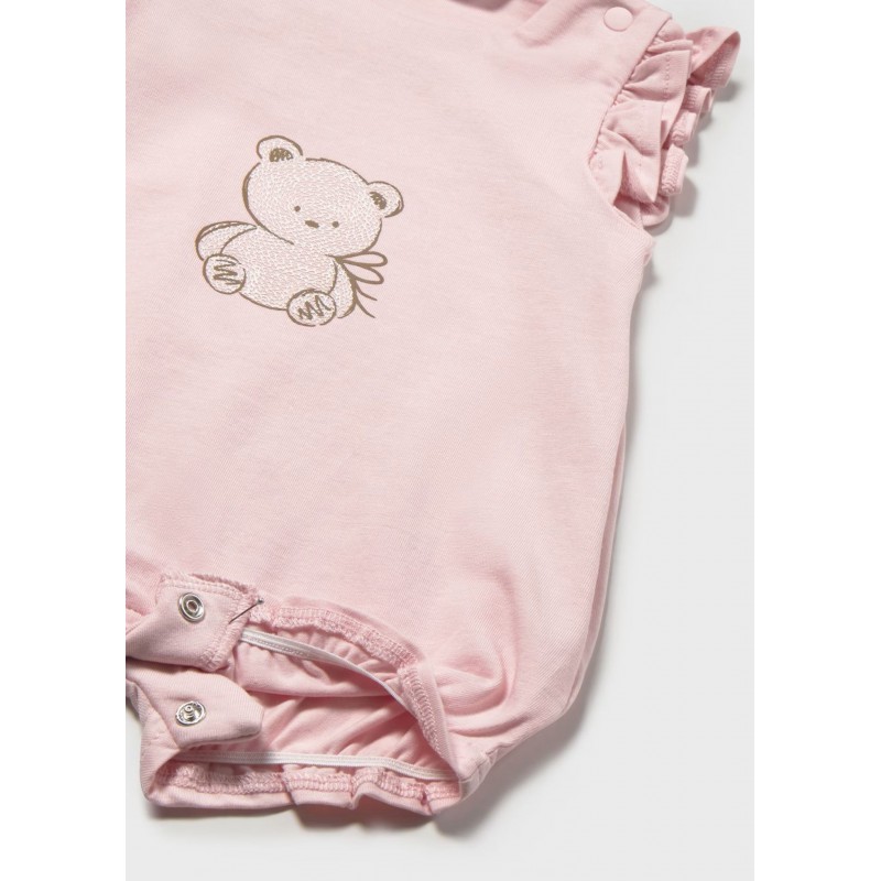 Mayoral Better Cotton Βρεφικό Σετ Κοντομάνικα Φορμάκια 3 τμχ Ροζ Μπεμπέ 26-01731-011