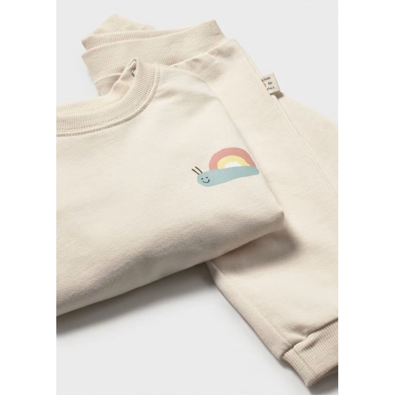 Mayoral Ecofriends Βρεφικό Σετ Φουτεράκι Και Παντελονάκι 2 τμχ Αμύγδαλο 26-01898-069