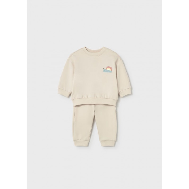 Mayoral Ecofriends Βρεφικό Σετ Φουτεράκι Και Παντελονάκι 2 τμχ Αμύγδαλο 26-01898-069