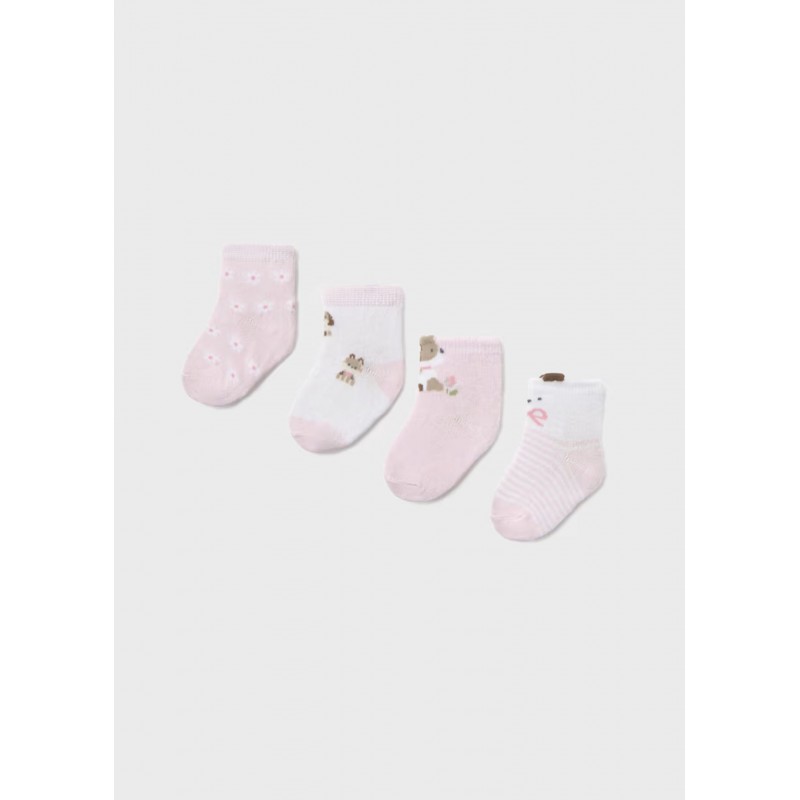 Mayoral Βρεφικά Σετ Καλτσάκια 4 τμχ Ροζ Μπεμπέ 26-09054-046