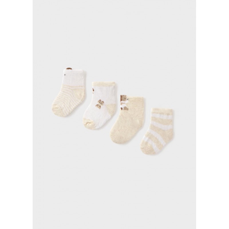 Mayoral Βρεφικά Σετ Καλτσάκια 4 τμχ Μπεζ 26-09054-048