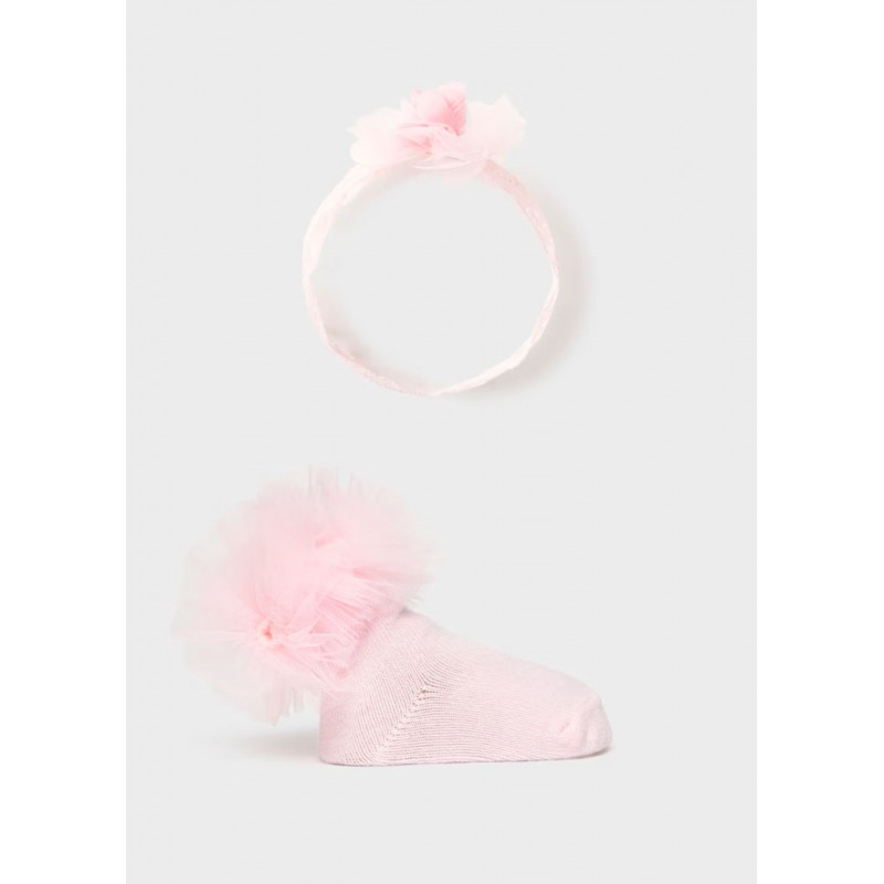 Mayoral Βρεφικό Σετ Κορδελίτσα Και Καλτσάκια 2 τμχ Ροζ Μπεμπέ 26-09055-036