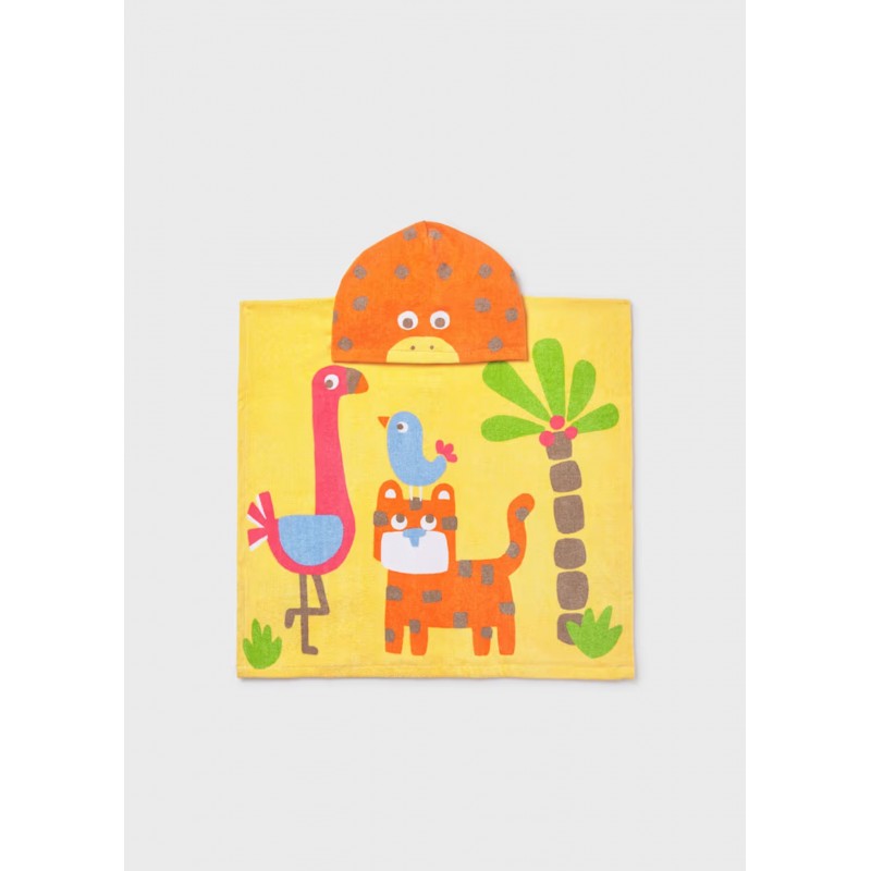 Mayoral Better Cotton Πόντσο Παραλίας Με Κουκούλα Για 0-18 Μηνών Μουσταρδί 26-09113-070