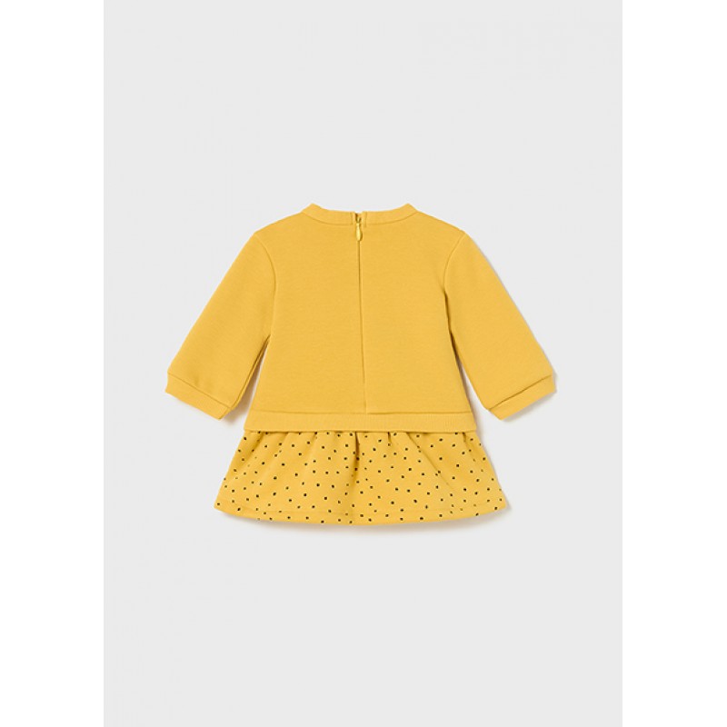 Mayoral Φορεμα φουτερ με γουνακι μελι 13-02846-050