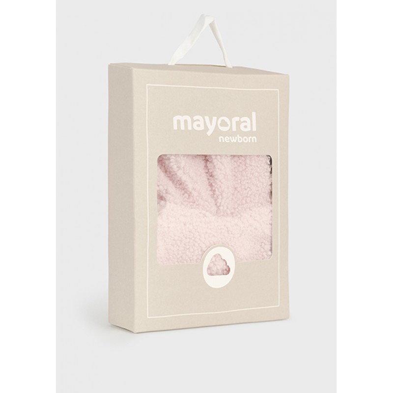Mayoral Σετ σκουφος κασκολ ροζ μπεμπε 13-09662-027