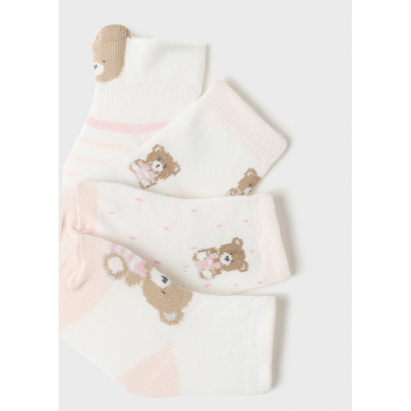 Mayoral Pack 4 Καλτσάκια Με Στάμπα Rosa Baby 23-09588-033
