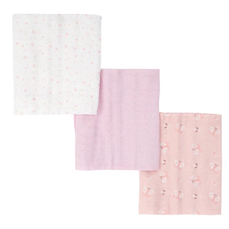 Mon Baby Σετ Πάνες Αγκαλιάς 3 τμχ 70cm * 80cm Pink Stars