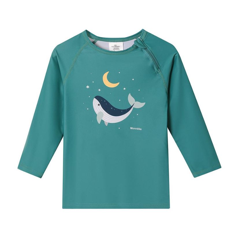 Monneka Αντιηλιακό Μακρυμάνικο Μπλουζάκι Με UPF 50+ Whale Teal