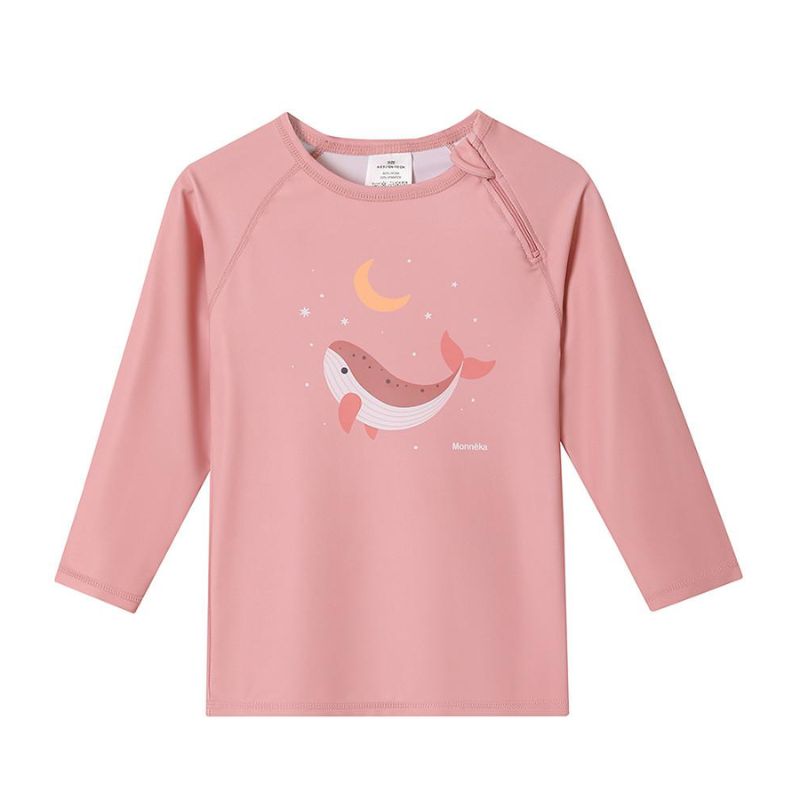 Monneka Αντιηλιακό Μακρυμάνικο Μπλουζάκι Με UPF 50+ Pink Whale