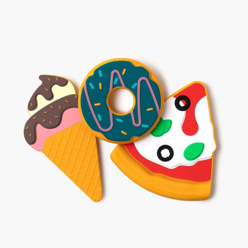 Muchmellow Σετ Σιλικονούχα Μασητικά 3 τμχ Για 6+ Μηνών Gelato, Donut & Pizza