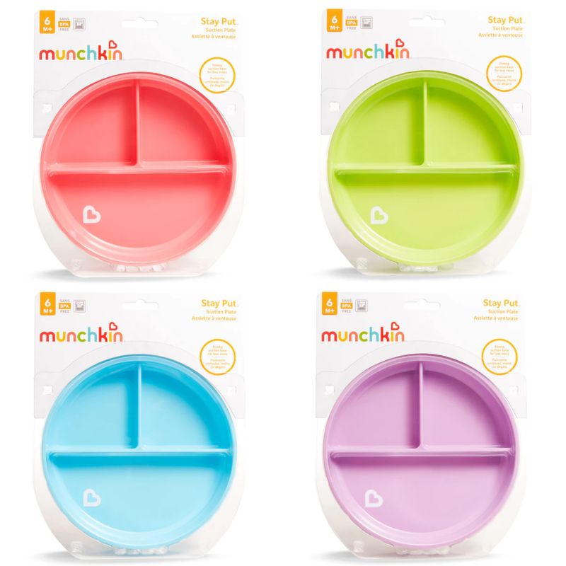 Munchkin Stay Put Παιδικό Πιάτο Με Βεντούζα 1 τμχ Για 6+ Μηνών Σε Διάφορα Χρώματα
