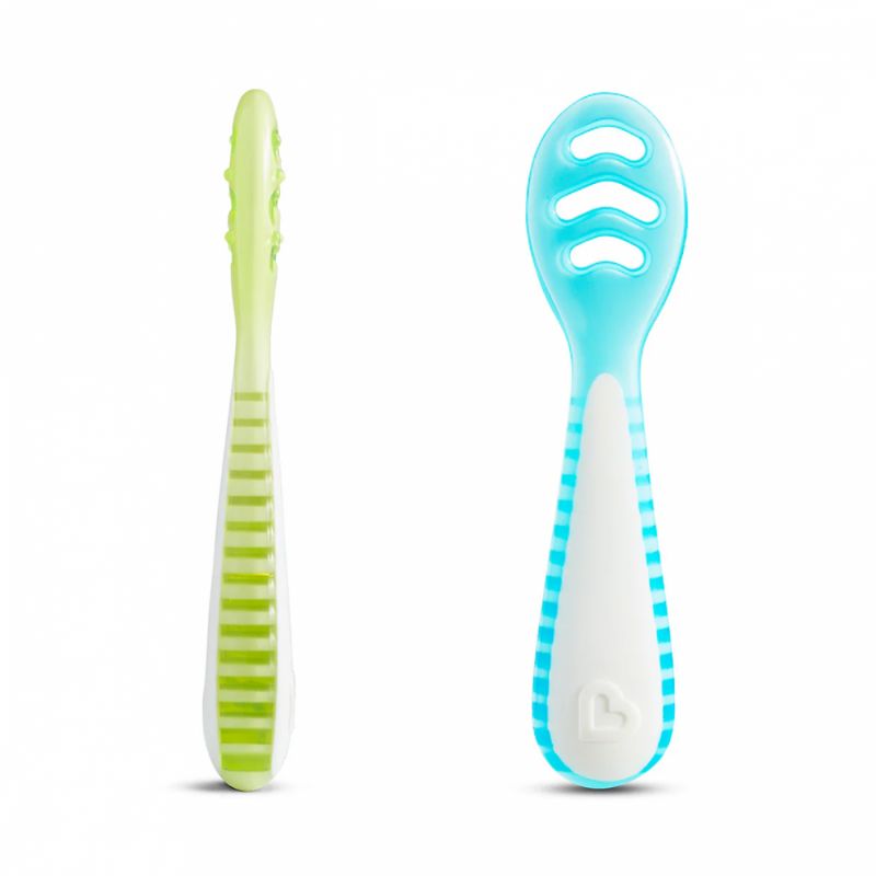 Munchkin Gentle Dip Σετ Κουταλάκια 3 τμχ Για 4+ Μηνών Μπλε-Πράσινο