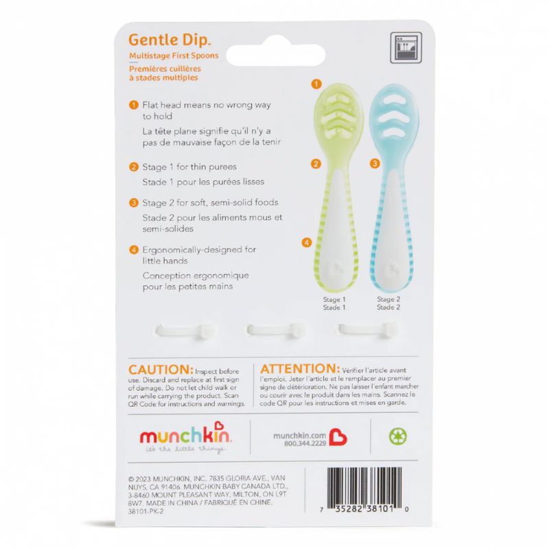 Munchkin Gentle Dip Σετ Κουταλάκια 3 τμχ Για 4+ Μηνών Μπλε-Πράσινο