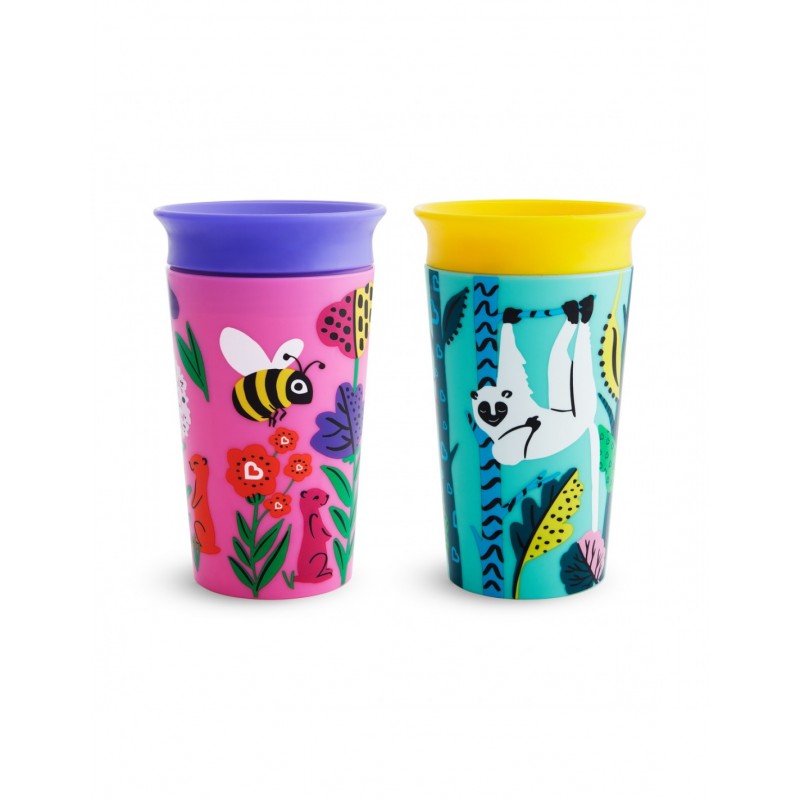 Munchkin Miracle Sipply Cup εκπαιδευτικό ποτηράκι 266ml Lemur/Bee 2 τεμ