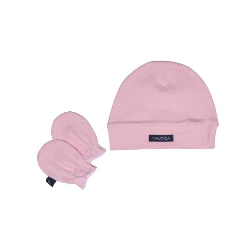 Nautica Σετ Σκουφάκι & 2 Γαντάκια Ροζ