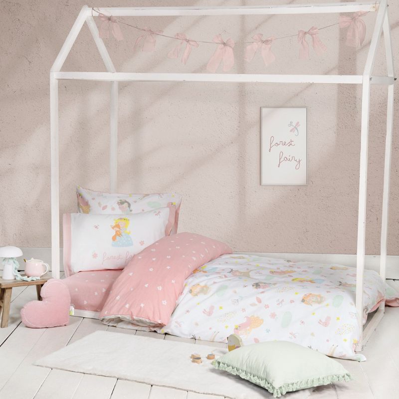 Nima Σετ Σεντόνια Μονά Με Λάστιχο (1 100*200+30cm και 1 170*255cm) 2 τμχ Και 1 Μαξιλαροθήκη 52*72cm Forest Fairy