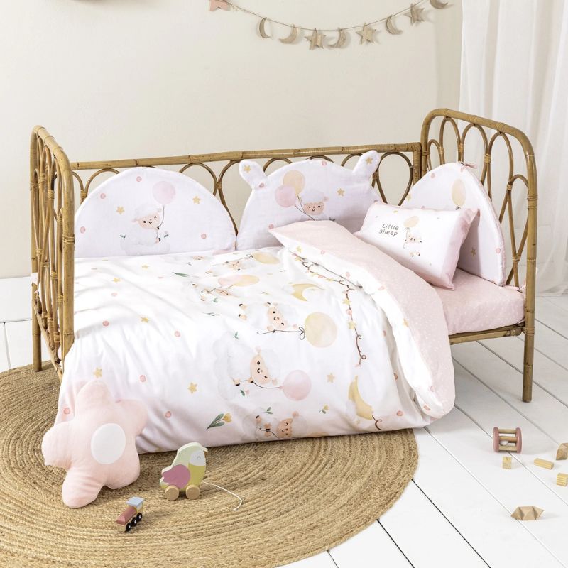 Nima Σετ Σεντόνια Κούνιας 70*140cm Με Λάστιχο & 120*170cm Και Μαξιλαροθήκη 30*40cm 3 τμχ Little Sheep