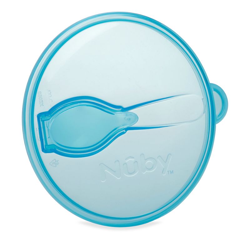 Nuby Easy Go Σετ Μπολ Φαγητού Με Βεντούζα, Καπάκι Και Κουτάλι Για 6+ Μηνών 400ml Blue