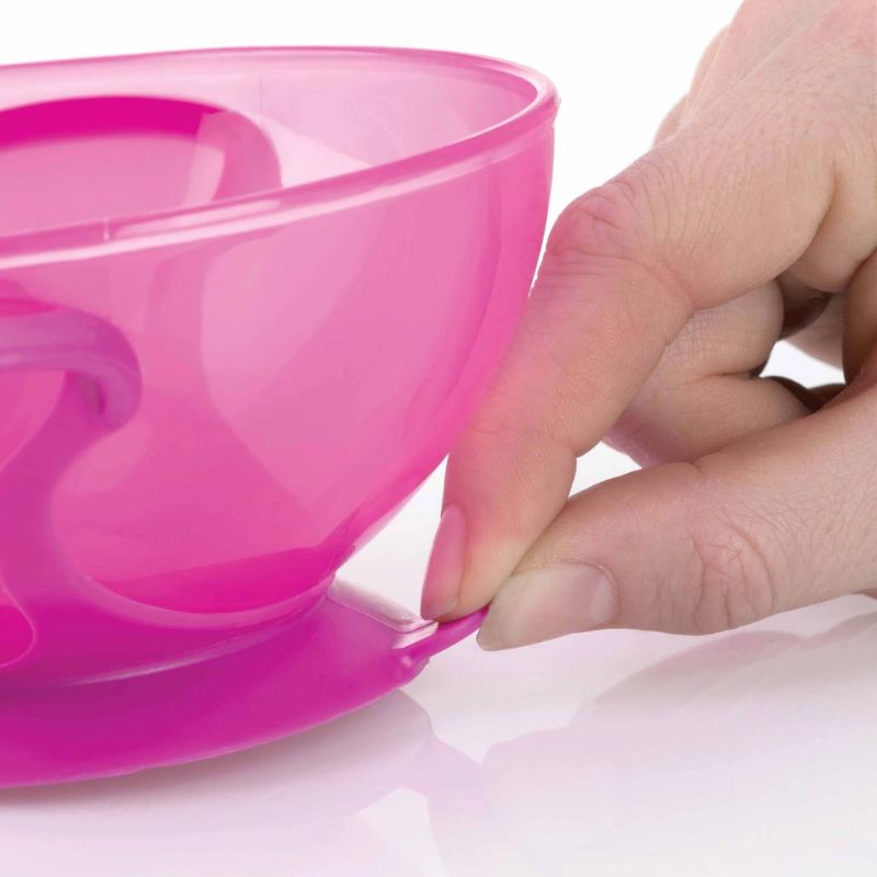 Nuby Easy Go Σετ Μπολ Φαγητού Με Βεντούζα, Καπάκι Και Κουτάλι Για 6+ Μηνών 400ml Pink