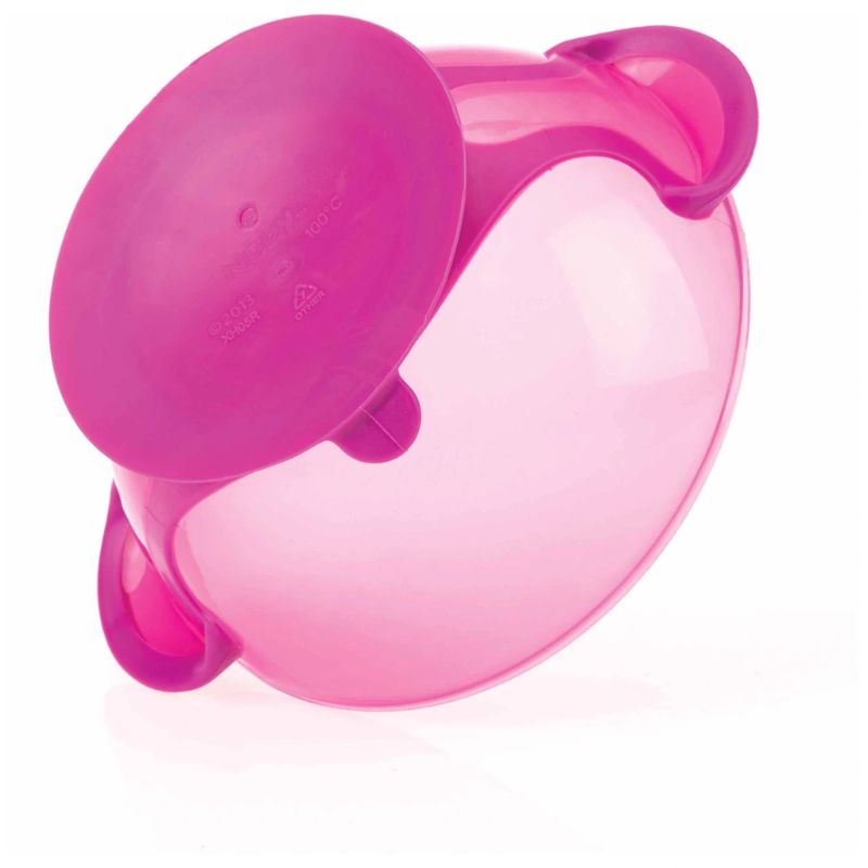 Nuby Easy Go Σετ Μπολ Φαγητού Με Βεντούζα, Καπάκι Και Κουτάλι Για 6+ Μηνών 400ml Pink