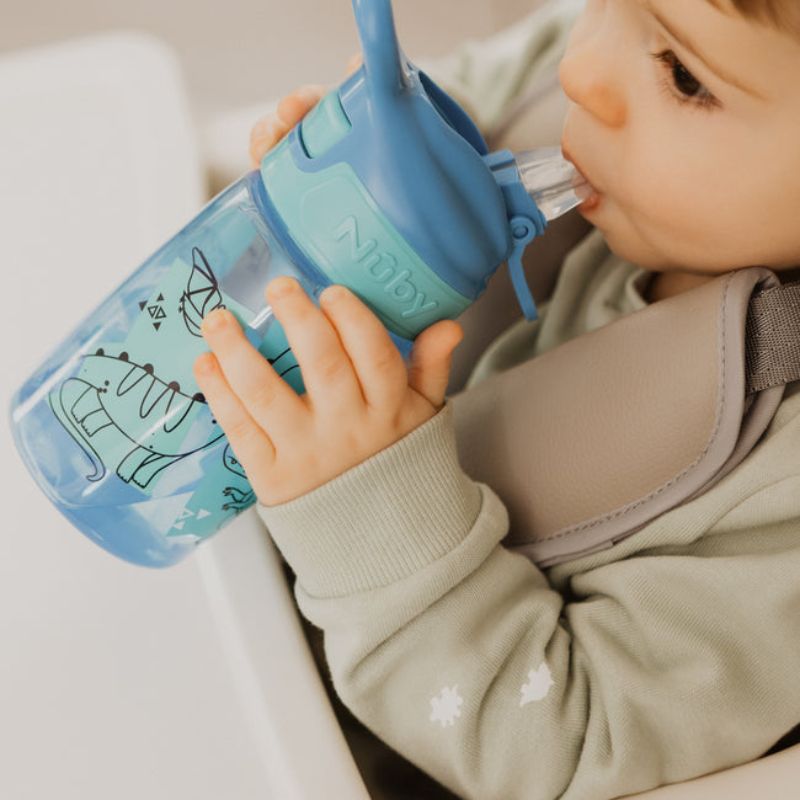 Nuby Paflex Ποτηράκι Με Καλαμάκι 1 τμχ Για 24+ Μηνών 360ml Σε Διάφορα Χρώματα